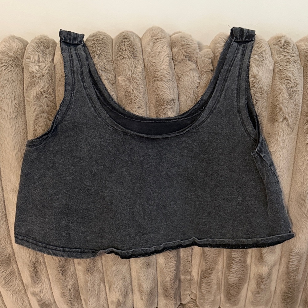 Black Cropped Tank Top - Women